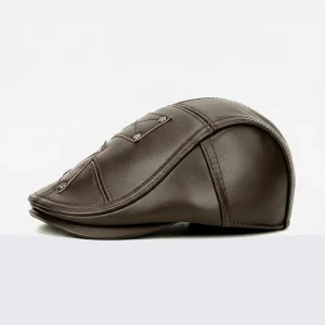 Casquette plate cuir homme style gentleman - Vue 2 - casquette plate