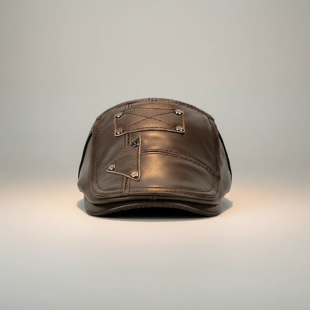 Casquette plate cuir homme style gentleman - Vue 7 - casquette plate