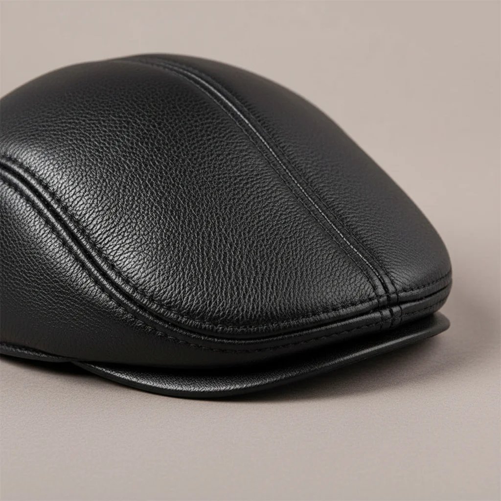 Casquette plate cuir homme style hiver - Vue 4 - casquette plate