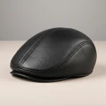 Casquette plate cuir homme style hiver - Vue 5 - casquette plate