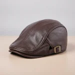 Casquette plate cuir homme style italien - Vue 1 - casquette plate