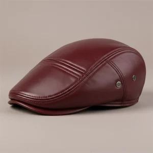 Casquette plate cuir homme style soigné - Vue 1 - casquette plate