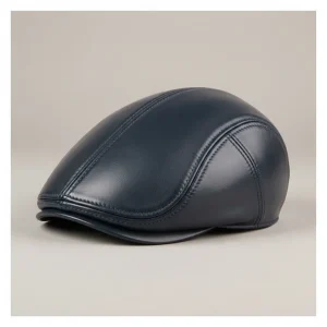 Casquette plate cuir homme style soigné - Vue 2 - casquette plate