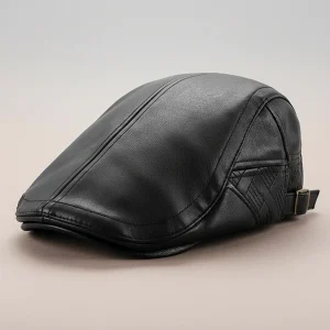 Casquette plate cuir homme style sophistiqué - Vue 1 - casquette plate