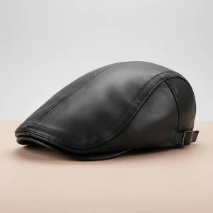 Casquette plate cuir homme style sophistiqué - Vue 2 - casquette plate