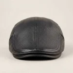 Casquette plate cuir homme style vintage - Vue 1 - casquette plate