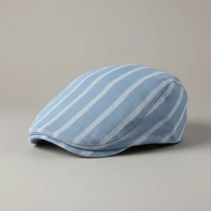 casquette plate denim rayé ajustable été - Vue 1 - casquette plate