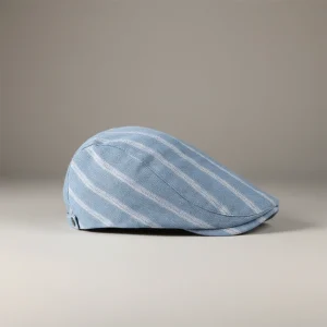 casquette plate denim rayé ajustable été - Vue 2 - casquette plate
