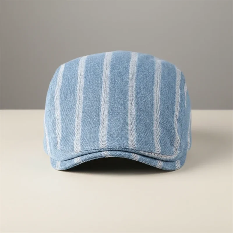 casquette plate denim rayé ajustable été - Vue 6 - casquette plate