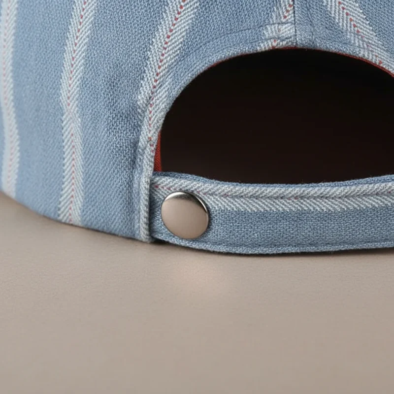 casquette plate denim rayé ajustable été - Vue 7 - casquette plate