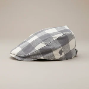 Casquette plate enfant coton à carreaux ajustable - Vue 2 - casquette plate