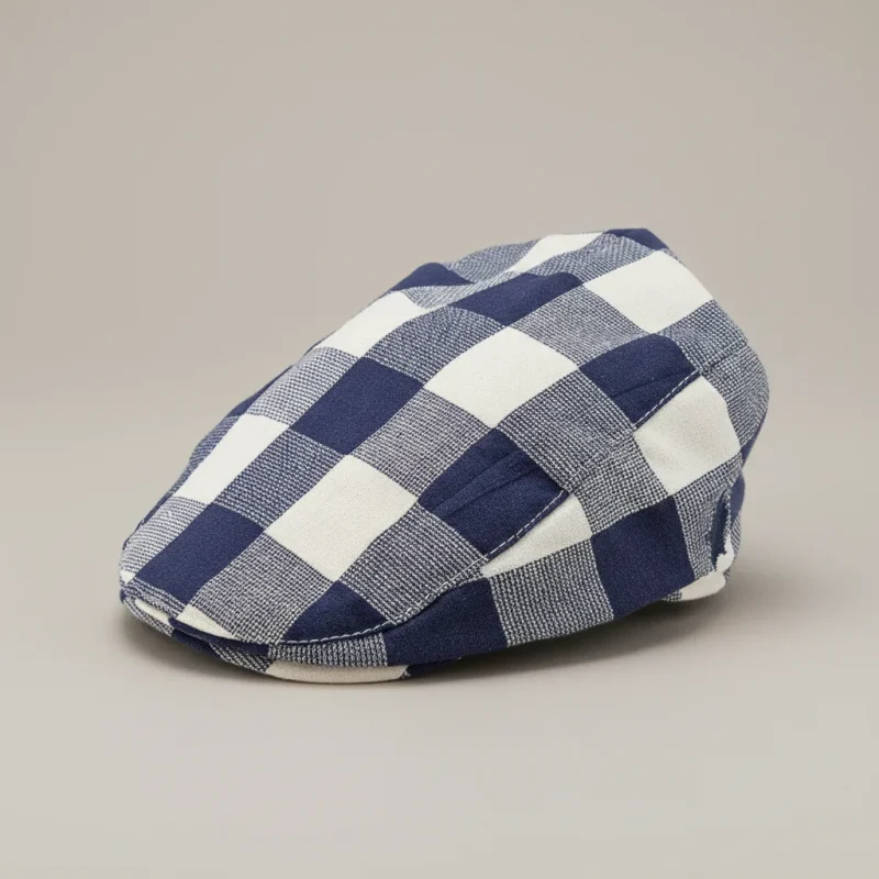 Casquette plate enfant coton à carreaux ajustable - Vue 5 - casquette plate