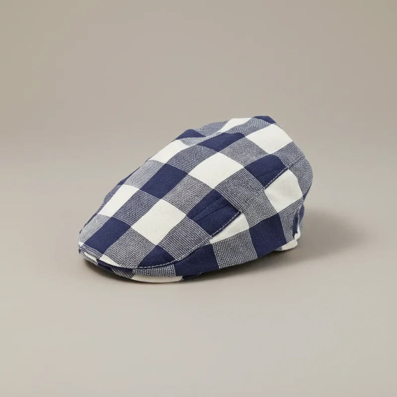 Casquette plate enfant coton à carreaux ajustable - Vue 6 - casquette plate