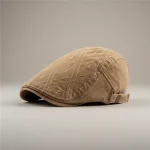 Casquette plate homme coton motif losange - Vue 1 - casquette plate
