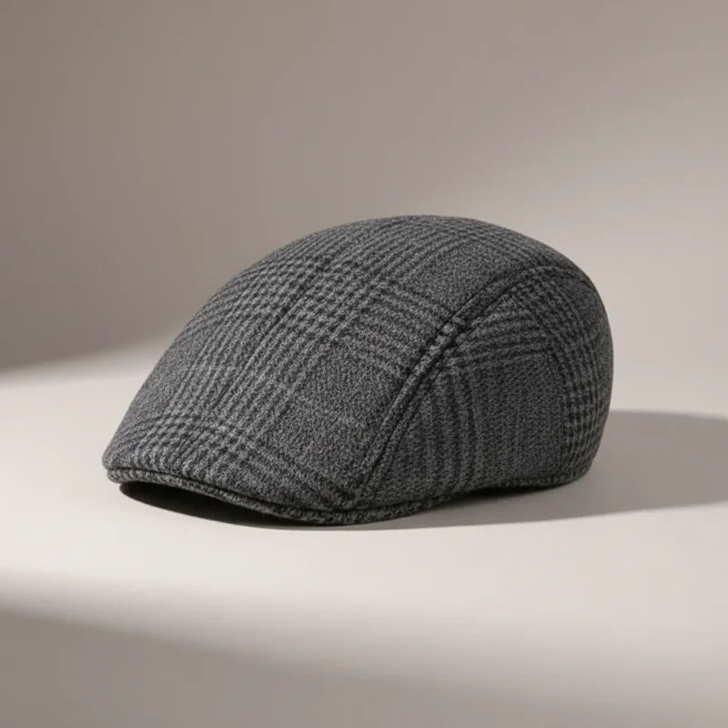 Casquette plate homme coton polyester rayé - Vue 1 - casquette plate