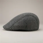 Casquette plate homme coton polyester rayé - Vue 2 - casquette plate
