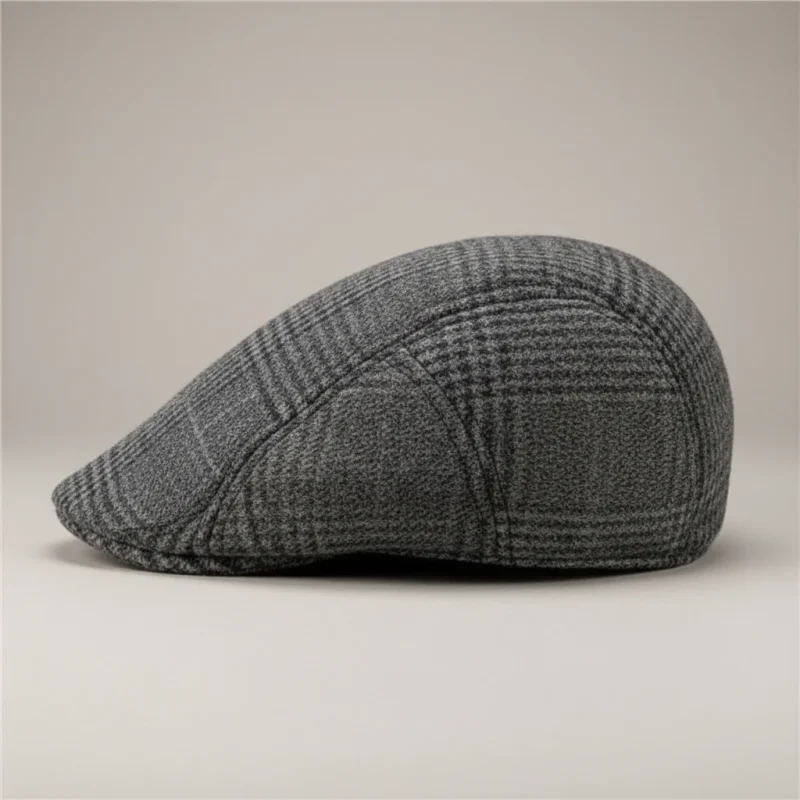 Casquette plate homme coton polyester rayé - Vue 2 - casquette plate