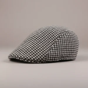 casquette plate homme motif pied-de-poule 58 cm - Vue 1 - casquette plate