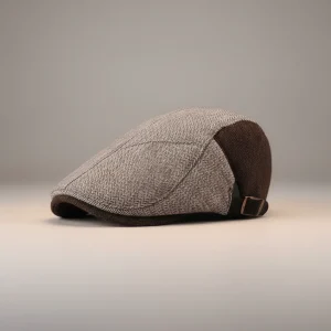 Casquette plate laine chevrons style vintage - Vue 1 - casquette plate