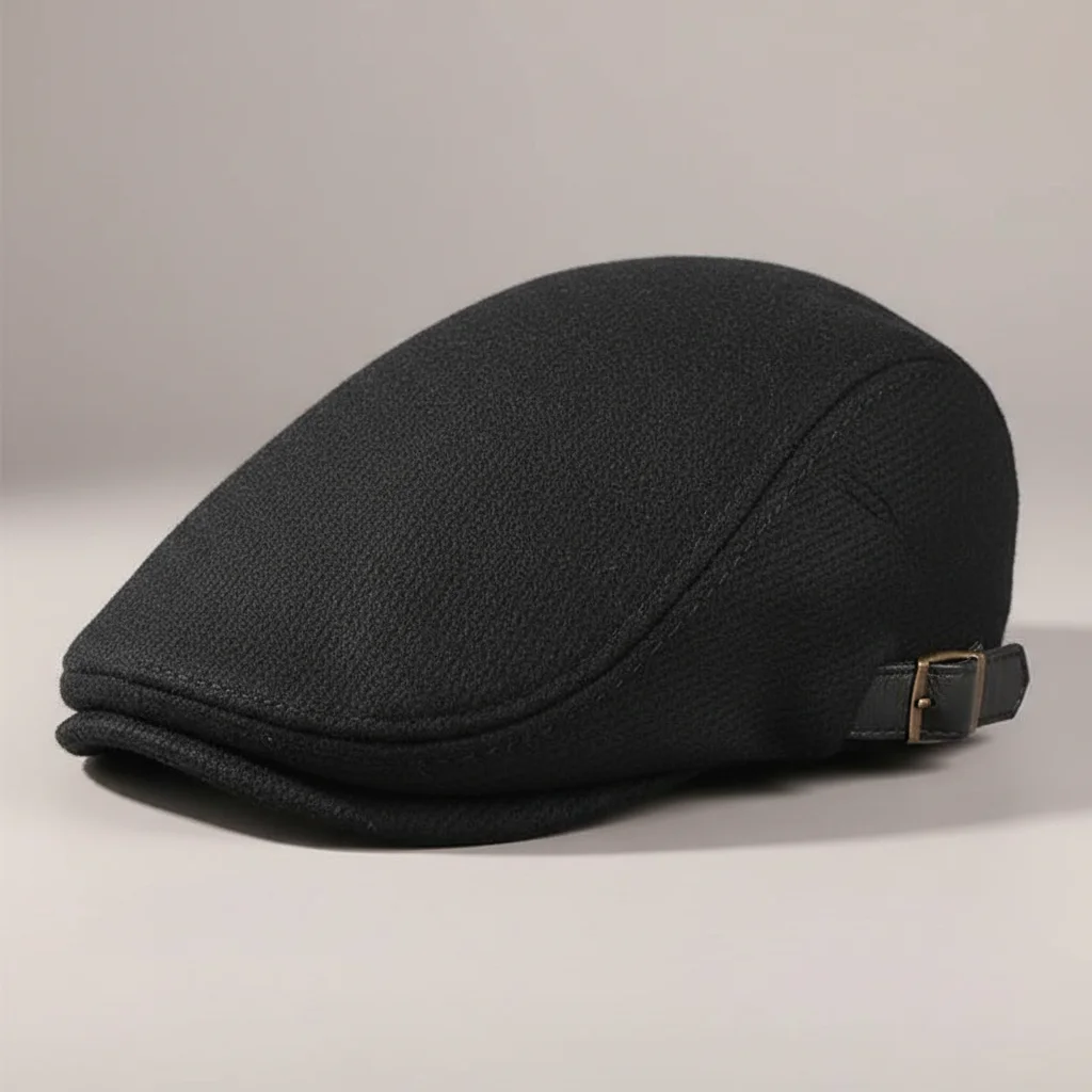 Casquette plate laine coton style vintage - Vue 4 - casquette plate