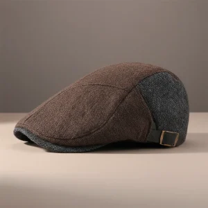 Casquette plate laine et coton style chevron - Vue 2 - casquette plate