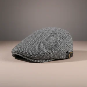 casquette plate laine et coton style rétro - Vue 1 - casquette plate