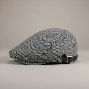 casquette plate laine et coton style rétro - Vue 2 - casquette plate