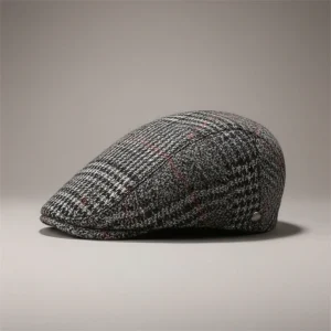 casquette plate laine et polyester quadrillée - Vue 2 - casquette plate