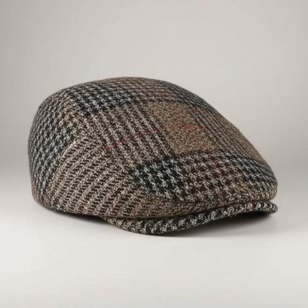 Casquette plate laine et polyester style rétro - Vue 1 - casquette plate