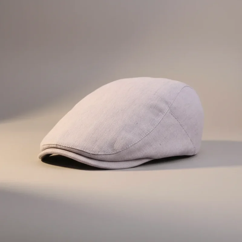 Casquette plate lin homme ajustable été - Vue 1 - casquette plate