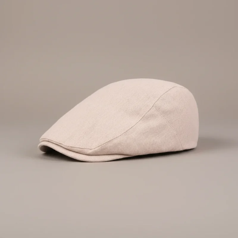 casquette plate lin homme ajustable été - Vue 5 - casquette plate