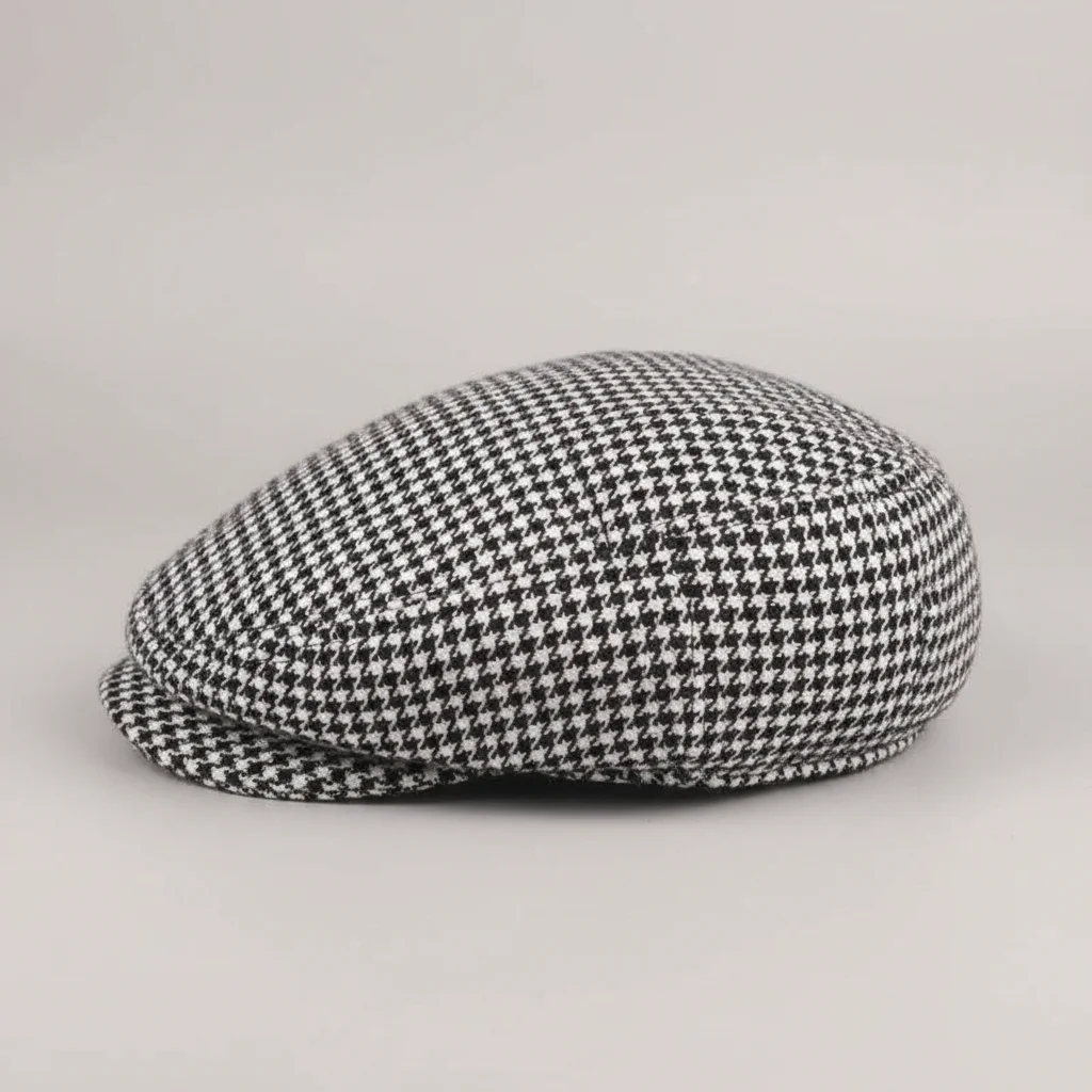 casquette plate motif pied-de-poule polyvalente - Vue 2 - casquette plate