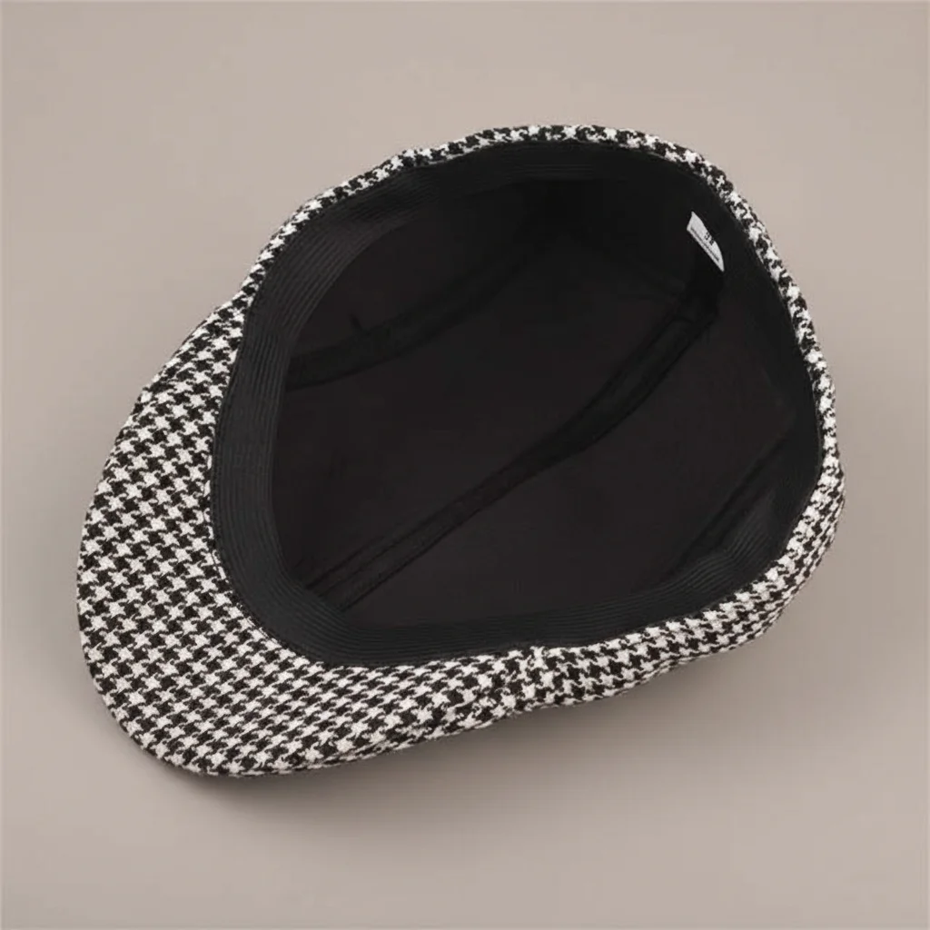 casquette plate motif pied-de-poule polyvalente - Vue 3 - casquette plate