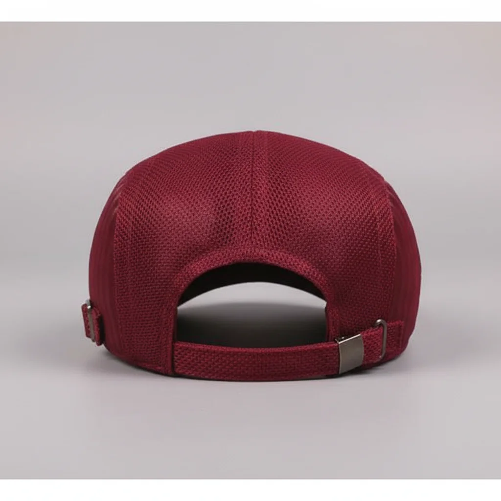 Casquette plate polyester bordeaux ajustable - Vue 2 - casquette plate