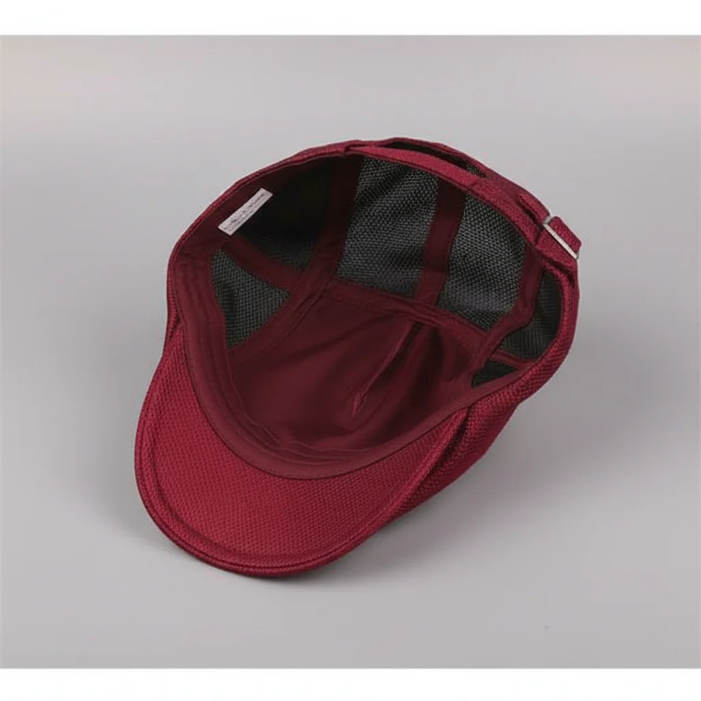 Casquette plate polyester bordeaux ajustable - Vue 3 - casquette plate