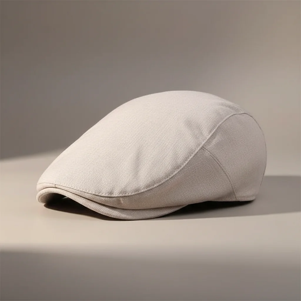 Casquette plate polyester homme ajustable beige - Vue 1 - casquette plate