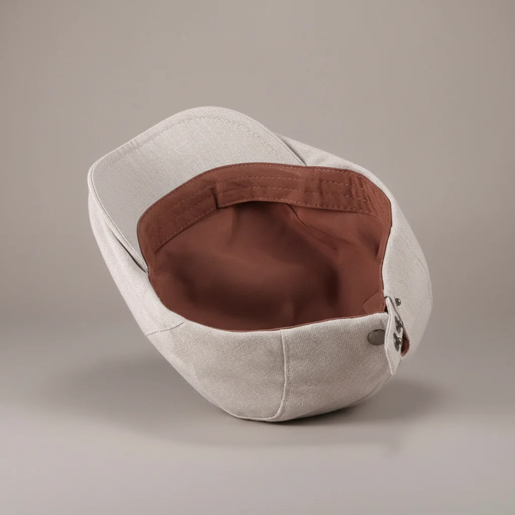Casquette plate polyester homme ajustable beige - Vue 3 - casquette plate