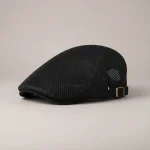 Casquette plate polyester respirant ajustable noire - Vue 1 - casquette plate