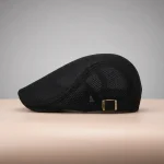 Casquette plate polyester respirant ajustable noire - Vue 2 - casquette plate