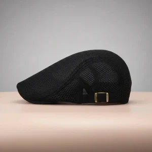 Casquette plate polyester respirant ajustable noire - Vue 2 - casquette plate